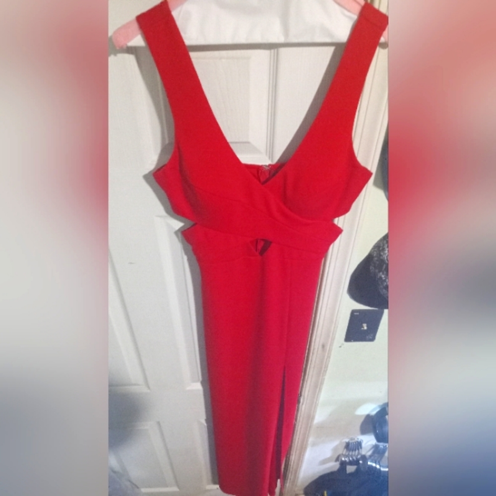 Long red dress
